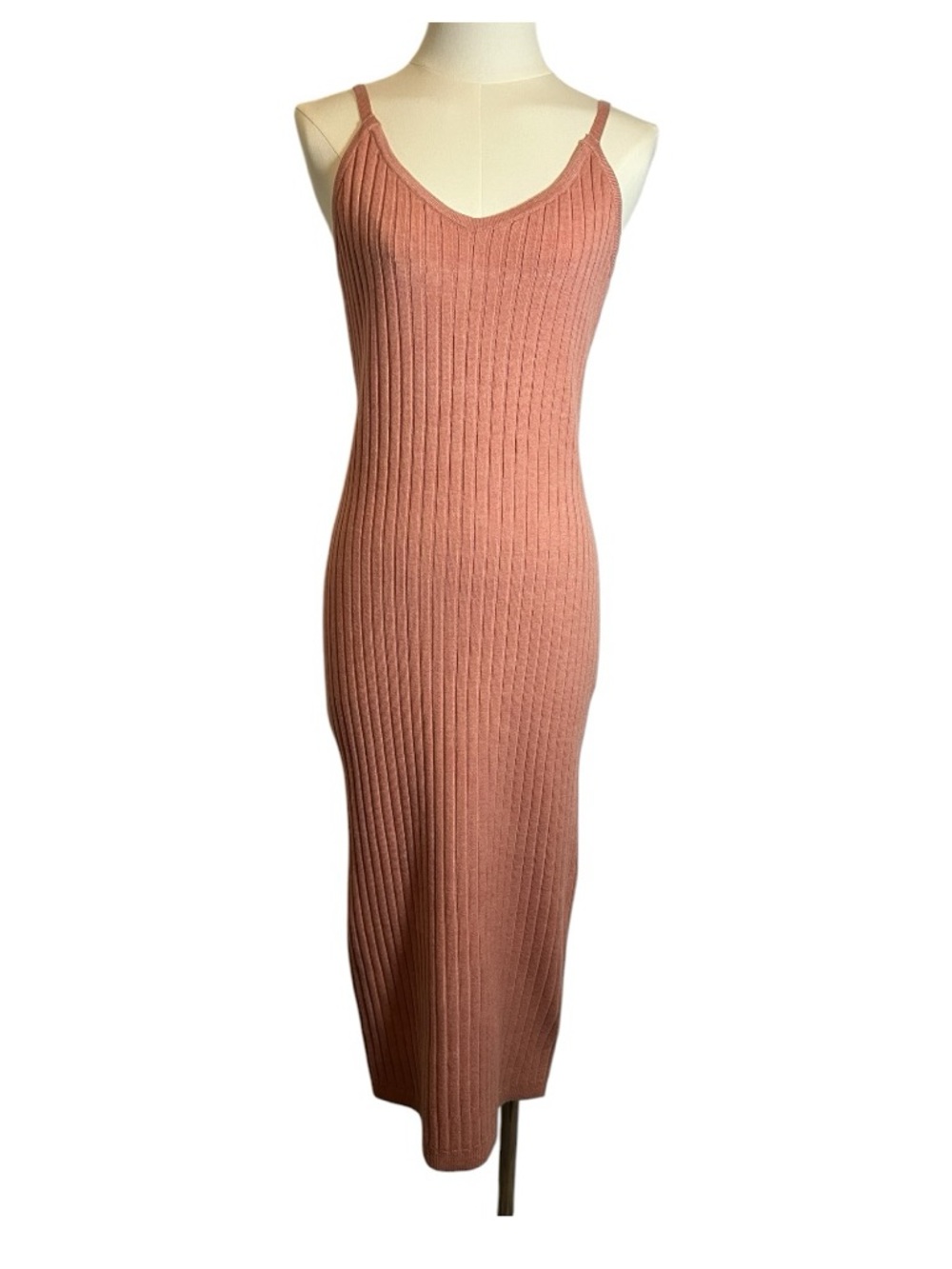 7 For All Mankind Pink Ribbed Bodycon Dress Size Medium
